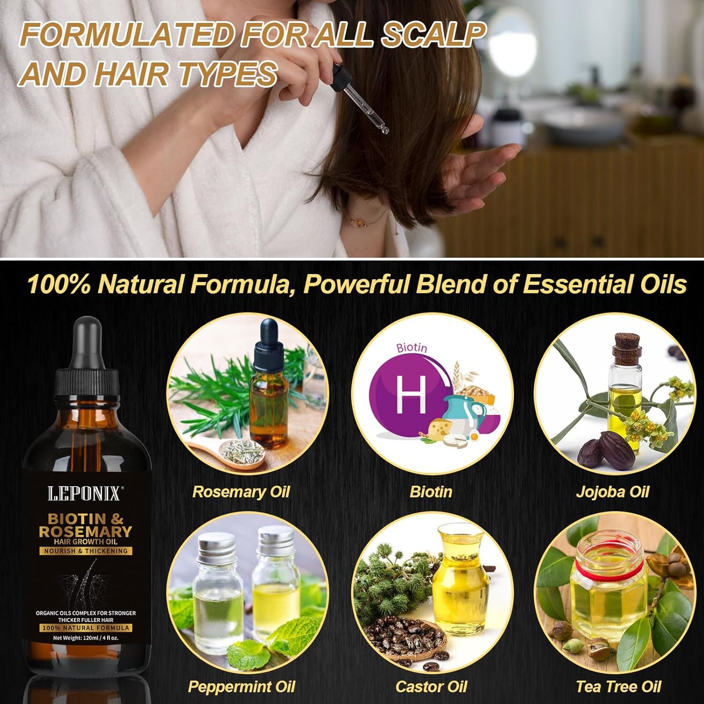 Hair growth kit 120 ml Rosemary oil